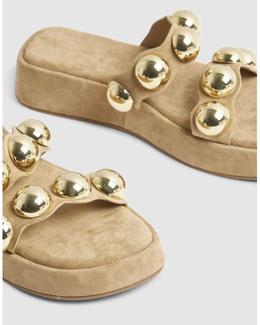 River Island Blue Studded Flatform Sandal