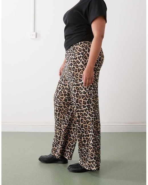 Noisy May Black Wide Leg Ribbed Trouser