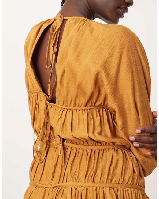 ARRANGE Natural Cotton Smock Midi Dress