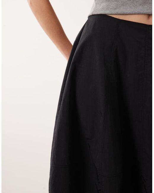 ASOS Black Structured Cargo Barrel Midi Skirt