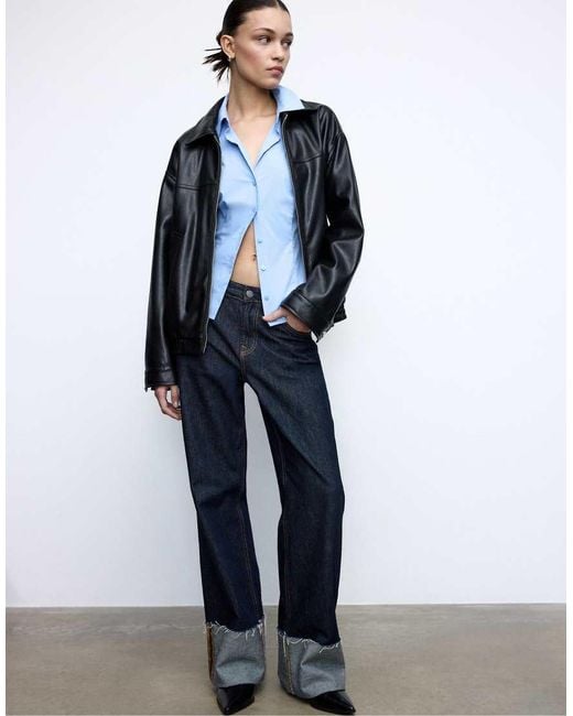 Stradivarius Blue Basic Fitted Shirt