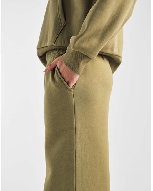 ASOS Green Brushback Wide Leg Brushback Jogger