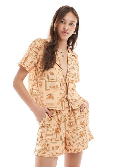 Vero Moda Natural Pull On Shorts Co-ord