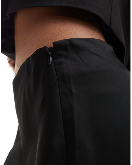 NA-KD Black Satin Maxi Skirt