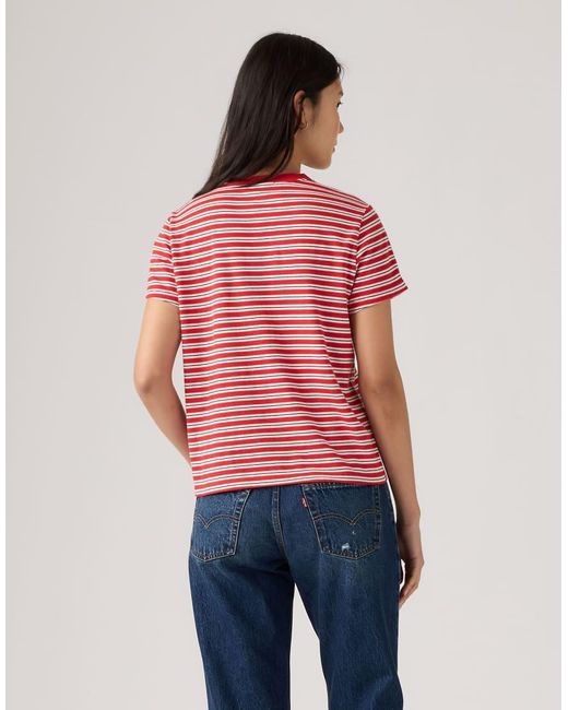 Levi's Red Favorite Cotton Striped Tee