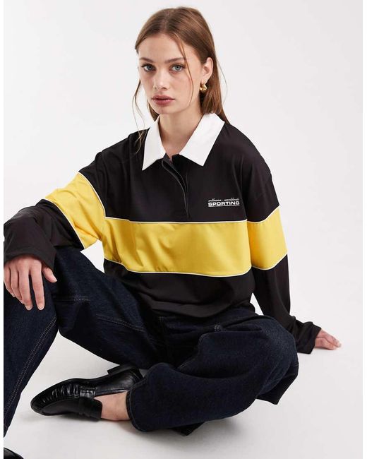 Collusion Blue Relaxed Polo Top