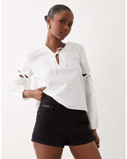 Calvin Klein White Denim Hot Pants