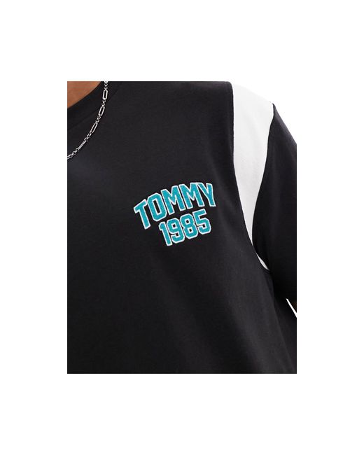 T-shirt di Tommy Hilfiger in Black da Uomo