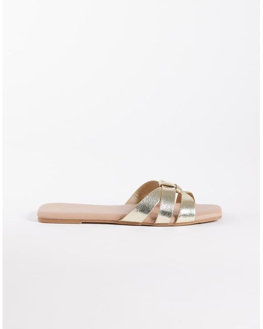 New Look White Interwoven Sandals