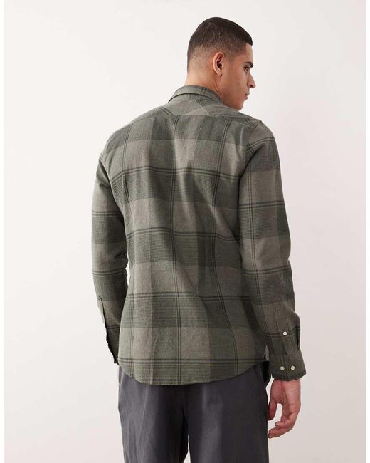 Barbour Gray Heaney Checked Tailored Shirt for men