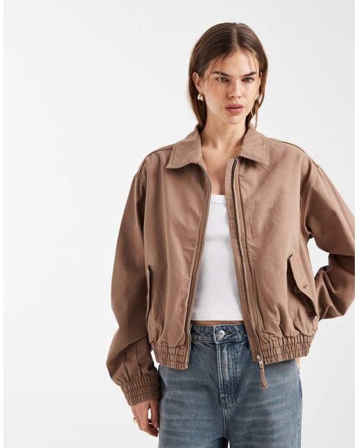 ASOS Natural Washed Cotton Bomber Jacket