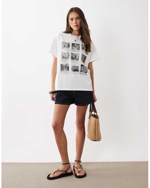 ASOS White Short Sleeve Oversized T-shirt With Mexico Photographic