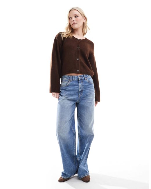 ASOS Brown Scoop Neck Cardigan