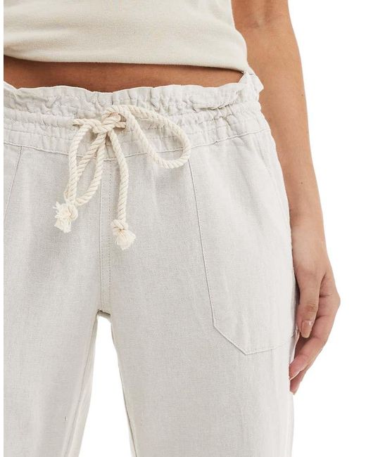 Roxy White Oceanside Flared Trousers