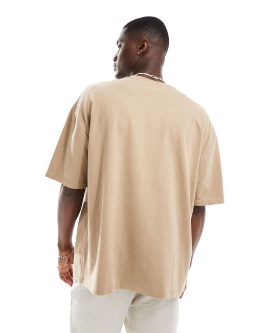 ASOS – 240 g/m2 schweres oversize-t-shirt in Natural für Herren