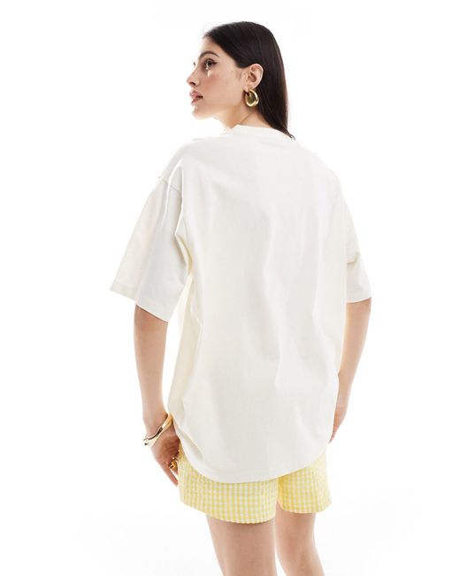 ASOS Natural Oversized T-shirt With Paradise Island Beer Drink Graphic