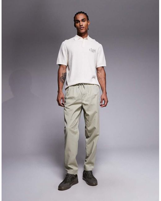 River Island Gray Loose Fit Elasticated Pull On Trousers for men