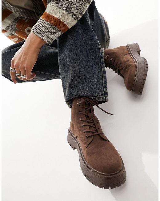 ASOS Lace Up Boot in Black for Men Lyst