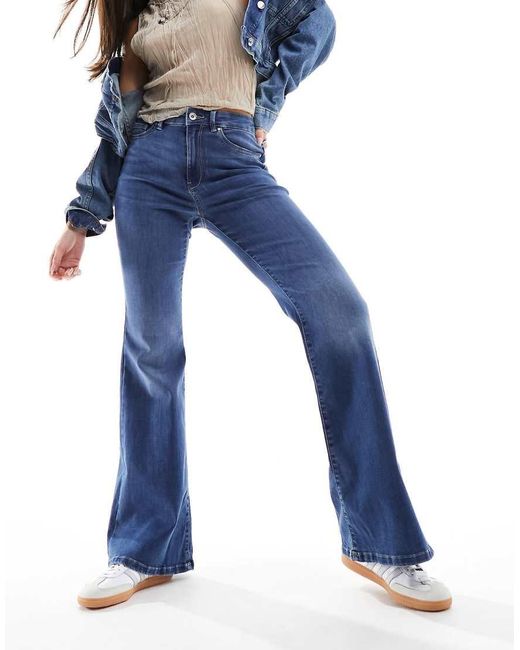 ONLY Blue Rose High Waisted Flare Jeans