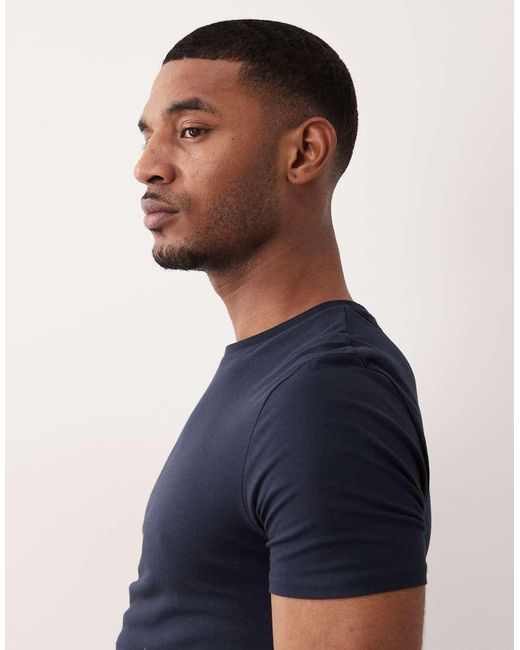 ASOS Blue Essentials Muscle Fit T-shirt for men