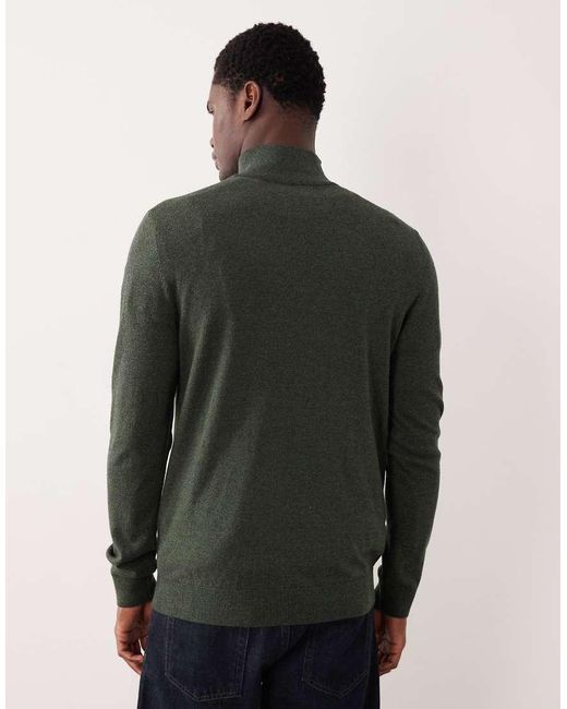 SELECTED Gray Knitted Quarter Zip Jumper for men