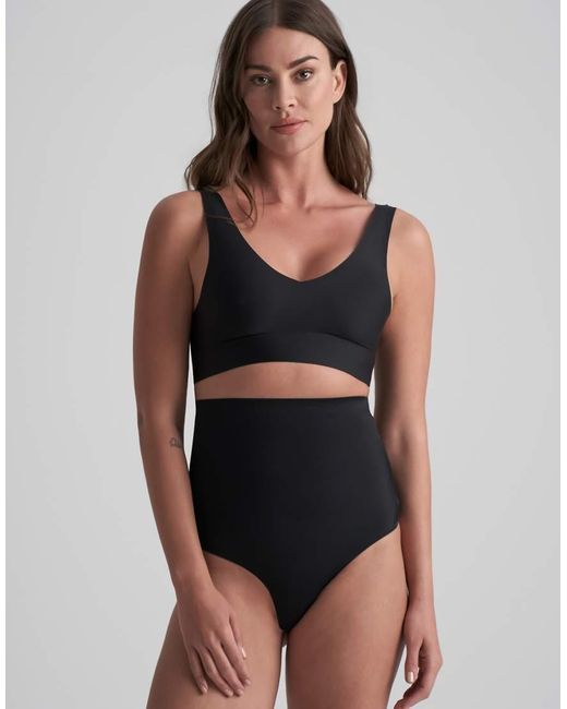 Bye Bra Black Invisible High Waist Medium Shaping Thong