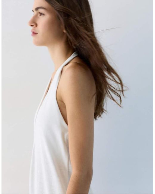 Pull&Bear Blue Halter Midi Dress