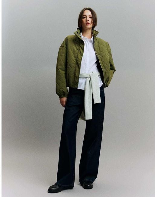 Bershka Green Padded Jacket