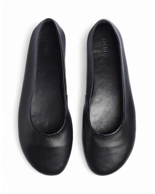 NA-KD White Unlined Leather Ballerinas