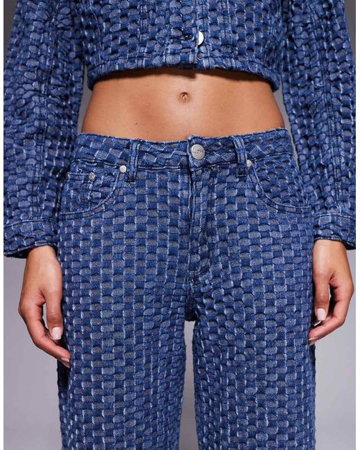 Liquor N Poker Blue Mid Rise baggy Jeans Co-ord