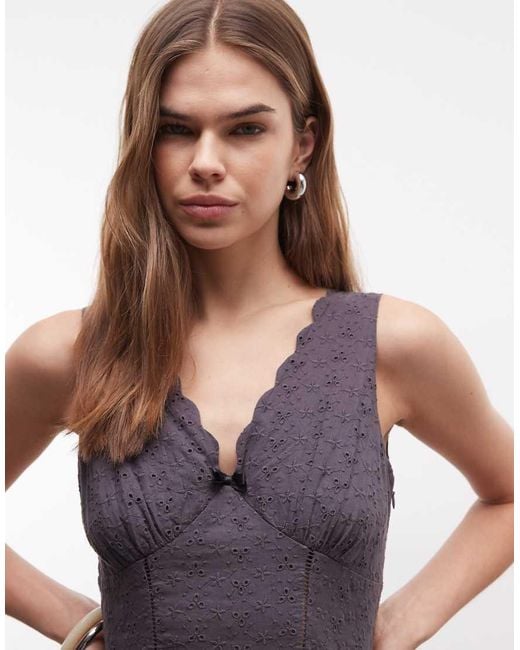 Daisy Street Gray V Neck Corset Style Midi Dress