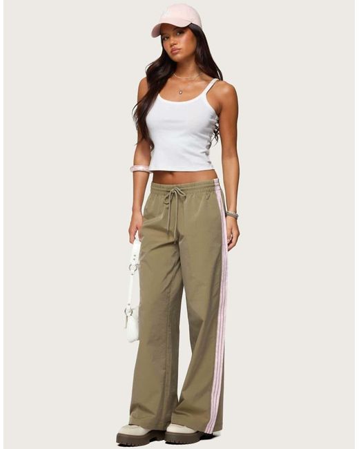 Edikted Green Annabella Nylon Track Pants