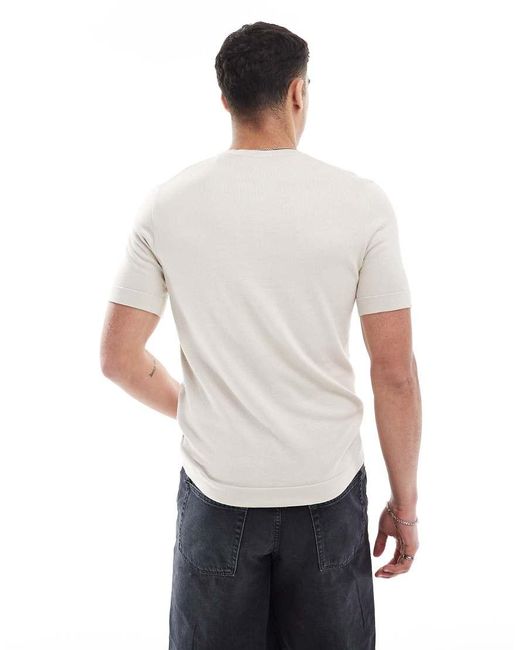 Only & Sons White Short Sleeve Knit T-shirt for men