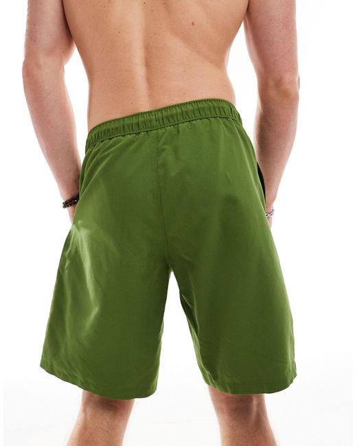 Pantaloncini da bagno taglio lungo verdi di ASOS in Green da Uomo