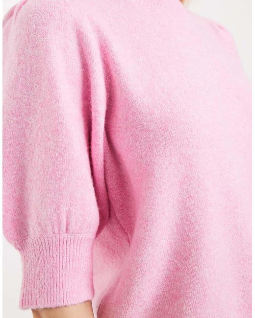 Vero Moda Pink Short Sleeved Knitted Top