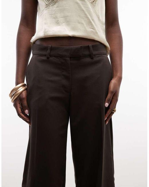 Monki Black Low Rise Straight Leg Trousers