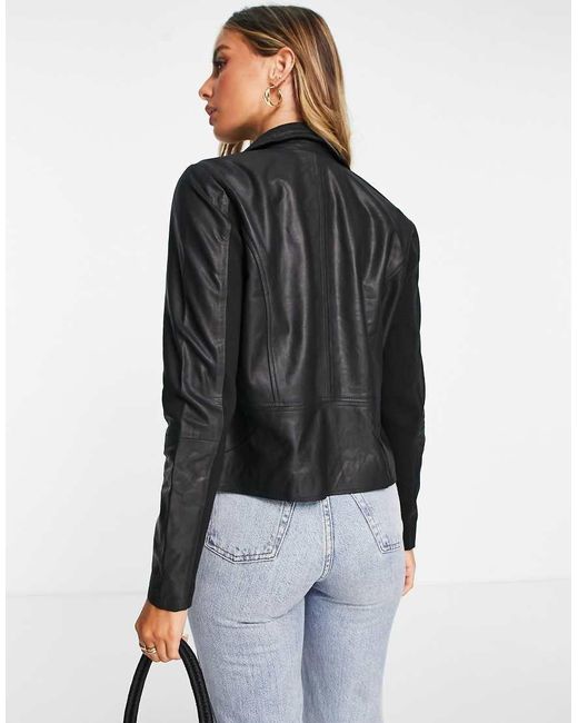 Y.A.S Black Sophie Soft Leather Biker Jacket