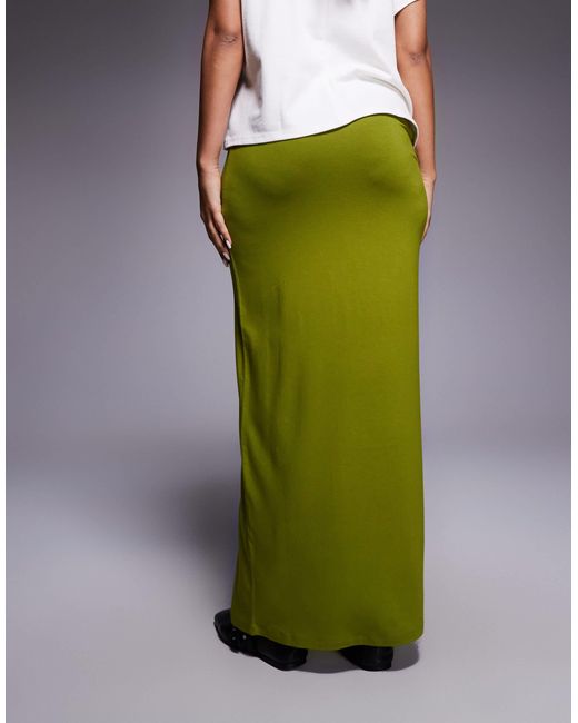 ASOS Green Jersey Column Maxi Skirt