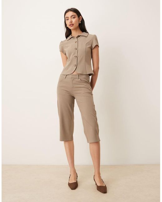 Motel Brown Maorah Tailored Collared Blouse