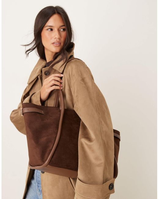 ASOS Brown – tragetasche aus wildlederimitat