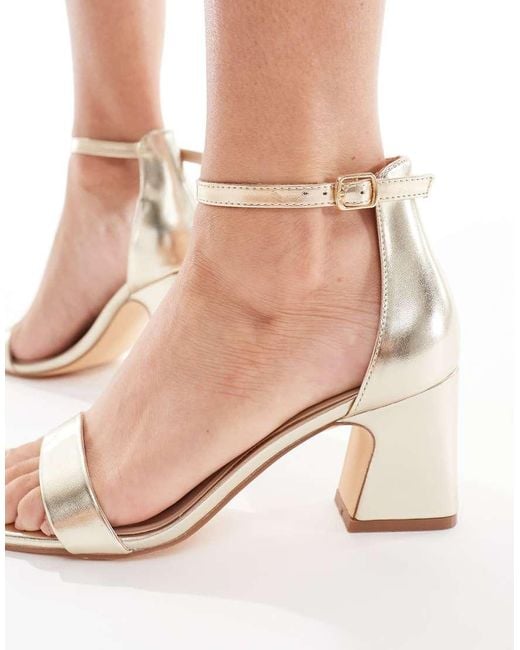 SEQWL Wide Fit Natural Leal Heeled Sandals