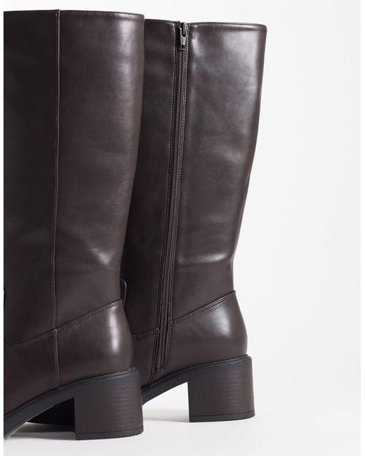 Glamorous Black Pull On Knee Boots