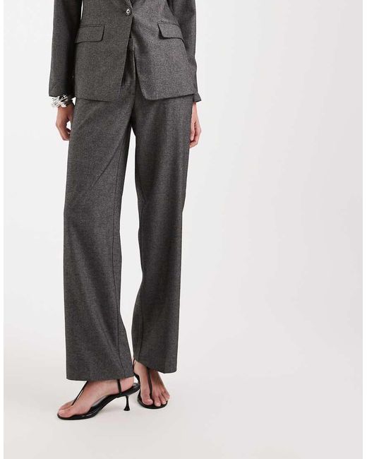 Vero Moda Blue Salt And Pepper Straight Leg Tailored Blazer Co-ord