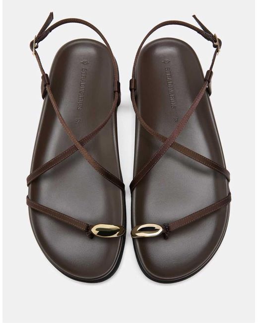 Stradivarius Black Flat Sandals With Detail