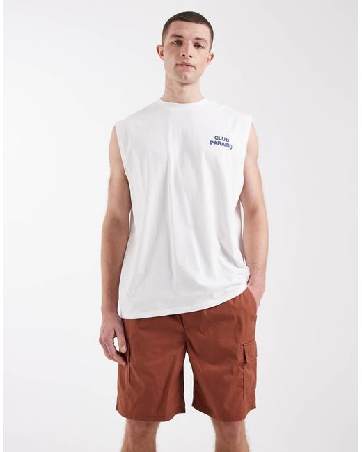 Only & Sons White Cargo Short for men