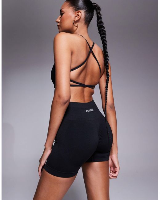 Bo&Tee Blue Define Luxe High Waist Mini Shorts Co-Ord