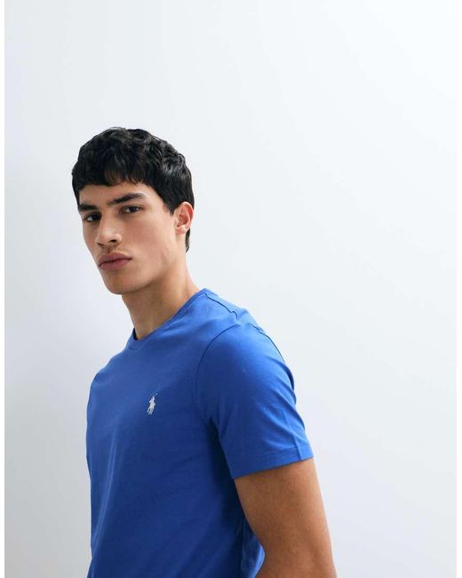 Polo Ralph Lauren Blue Icon Logo Custom Slim T-shirt for men