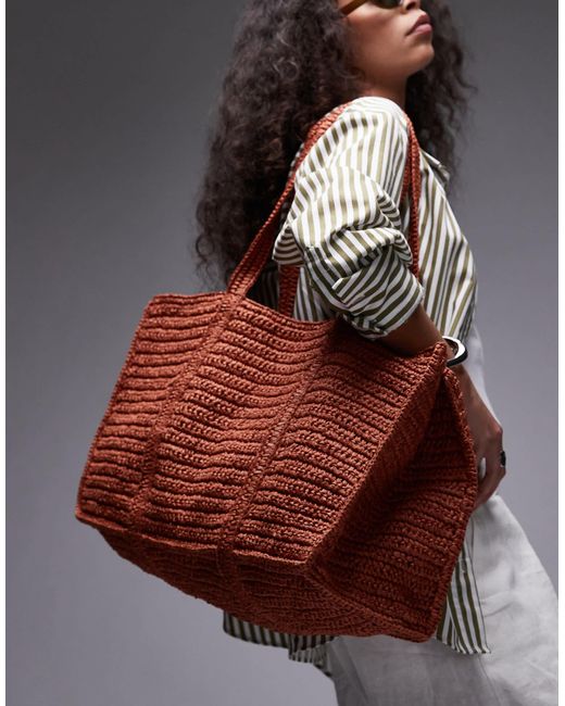 Mango Extra Large Raffia Bag With Zip Thorugh Lining in Gray | Lyst