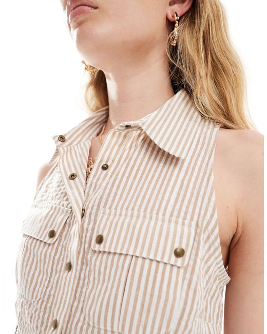 Reclaimed (vintage) Natural Sleeveless Shirt