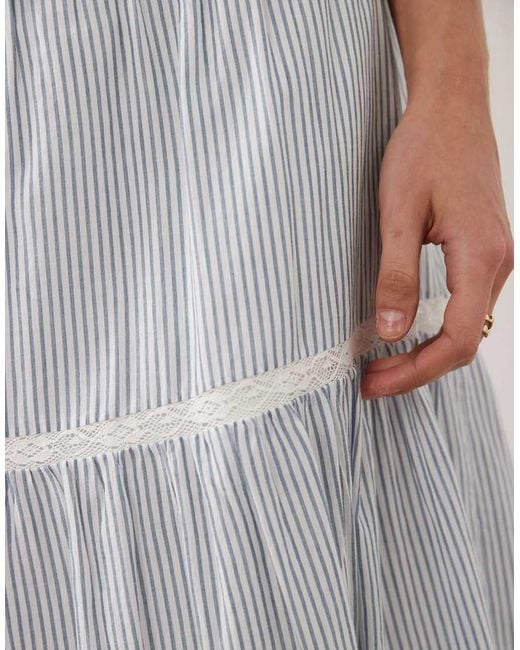 Abercrombie & Fitch Gray Tiered Maxi Skirt